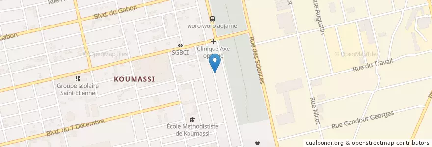 Mapa de ubicacion de Kiosque à Café en Costa Do Marfim, Abidjan, Koumassi.