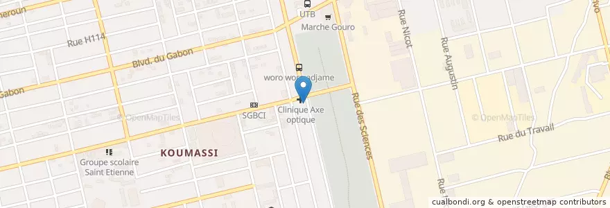 Mapa de ubicacion de Orabank en 科特迪瓦, 阿比让, Koumassi.