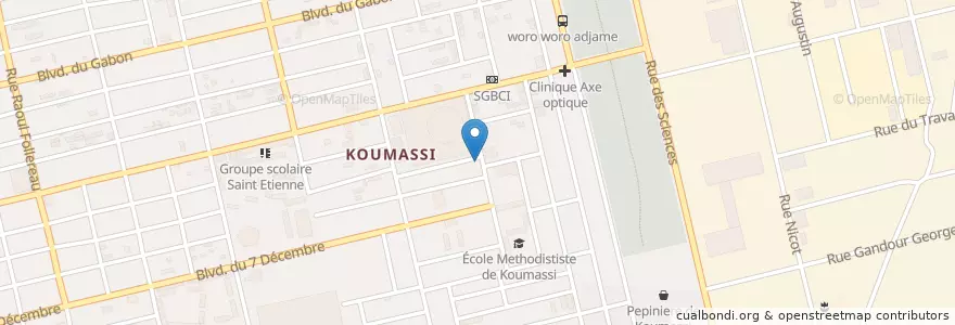 Mapa de ubicacion de Pharmacie St Albert en Costa Do Marfim, Abidjan, Koumassi.