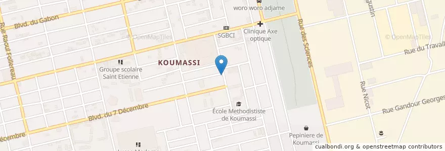 Mapa de ubicacion de Cave Silencieuse au Village en ساحل عاج, آبیجان, Koumassi.