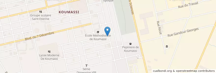 Mapa de ubicacion de Kiosque à Café en ساحل عاج, آبیجان, Koumassi.