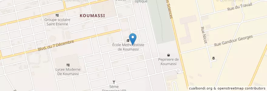 Mapa de ubicacion de kiosque à café en Côte D’Ivoire, Abidjan, Koumassi.