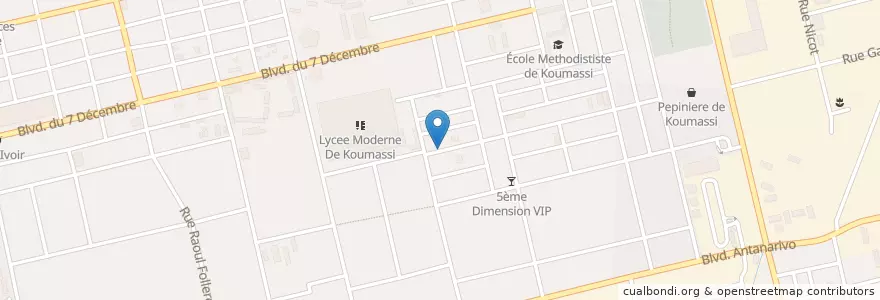 Mapa de ubicacion de Cave en Ivoorkust, Abidjan, Koumassi.