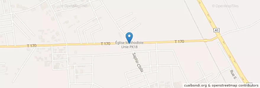 Mapa de ubicacion de Cafe Express en Côte D'Ivoire, Abidjan, Abobo.