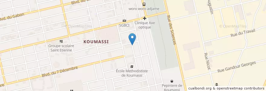 Mapa de ubicacion de Mosquée en Côte D’Ivoire, Abidjan, Koumassi.