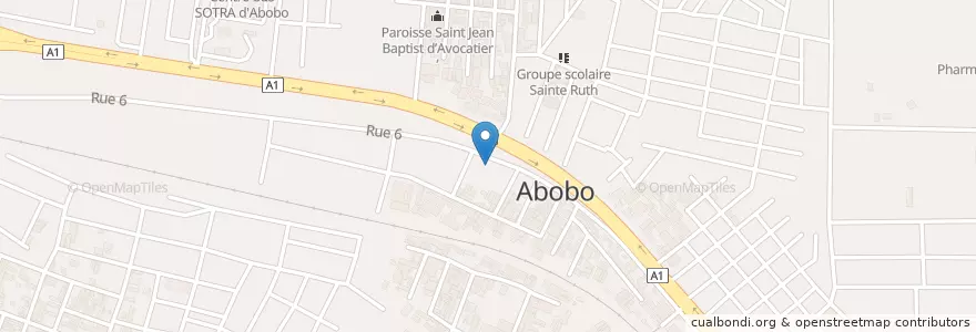 Mapa de ubicacion de Bistrot en Fildişi Sahili, Abican, Abobo.