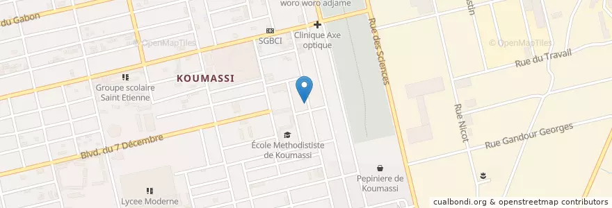 Mapa de ubicacion de Restaurant Atiéké Poisson en Ivory Coast, Abidjan, Koumassi.