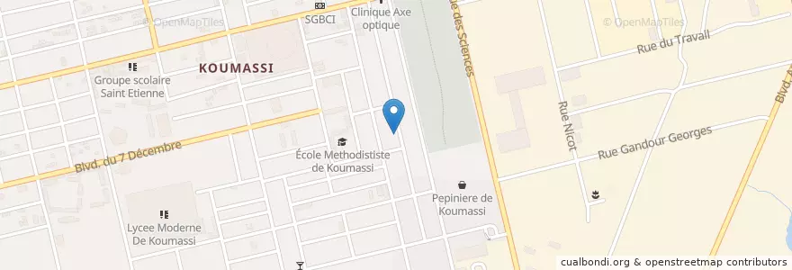 Mapa de ubicacion de Eglise Communautaire des Frères Chrétien de CI en Costa Do Marfim, Abidjan, Koumassi.