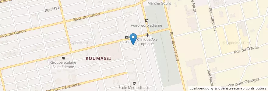 Mapa de ubicacion de Restaurant Trationnelle en ساحل العاج, أبيدجان, Koumassi.