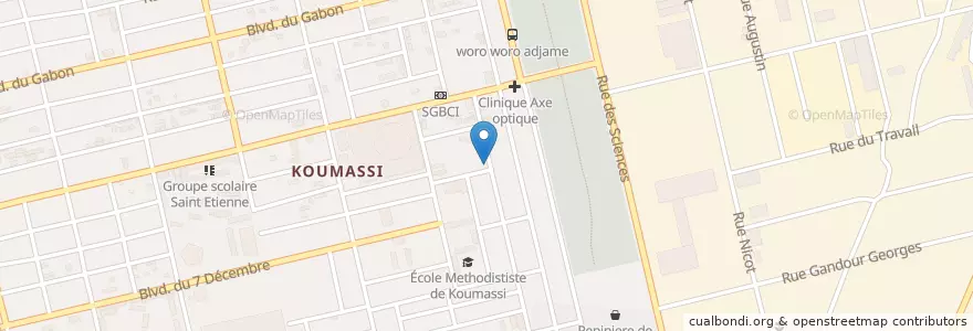 Mapa de ubicacion de Mobile Money en 코트디부아르, 아비장, Koumassi.