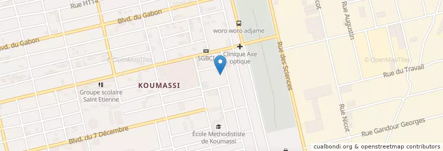 Mapa de ubicacion de Eglise Evangelique en ساحل العاج, أبيدجان, Koumassi.