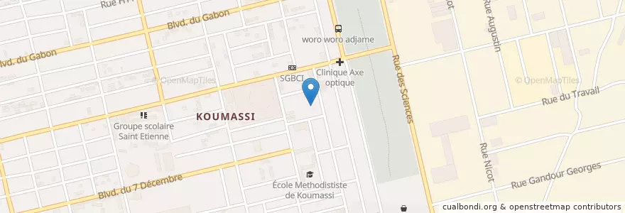 Mapa de ubicacion de Mosquée en Fildişi Sahili, Abican, Koumassi.