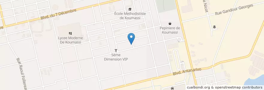 Mapa de ubicacion de Restaurant Trationnelle Garba en Elfenbeinküste, Abidjan, Koumassi.