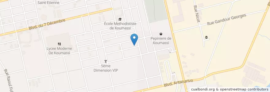 Mapa de ubicacion de Buvette Tradionnelle en Fildişi Sahili, Abican, Koumassi.