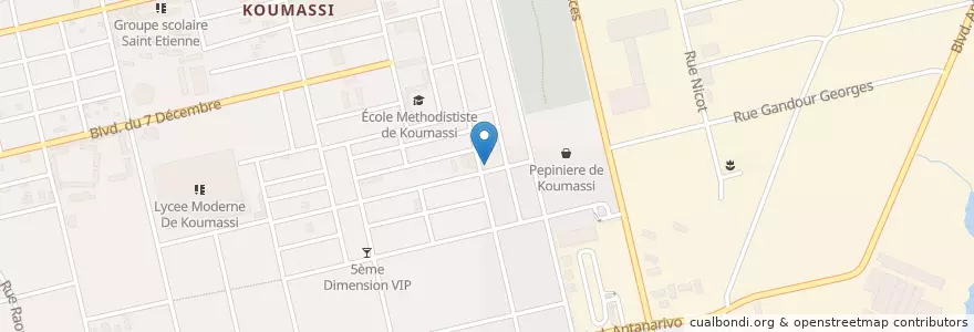 Mapa de ubicacion de Maquis Restaurant en Ivory Coast, Abidjan, Koumassi.