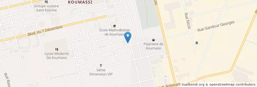 Mapa de ubicacion de Eglise Evangelique en ساحل عاج, آبیجان, Koumassi.