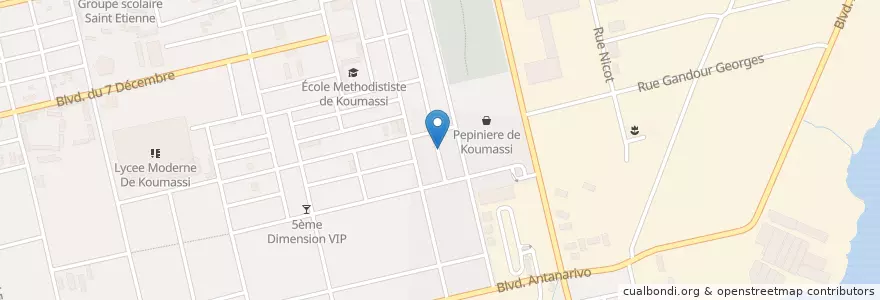 Mapa de ubicacion de Centre Médical des Assemblées de Dieu en Fildişi Sahili, Abican, Koumassi.