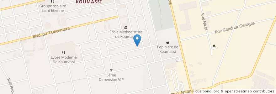 Mapa de ubicacion de Groupe Scolaire Missionnaire de Koumassi Centre en Costa D'Avorio, Abidjan, Koumassi.