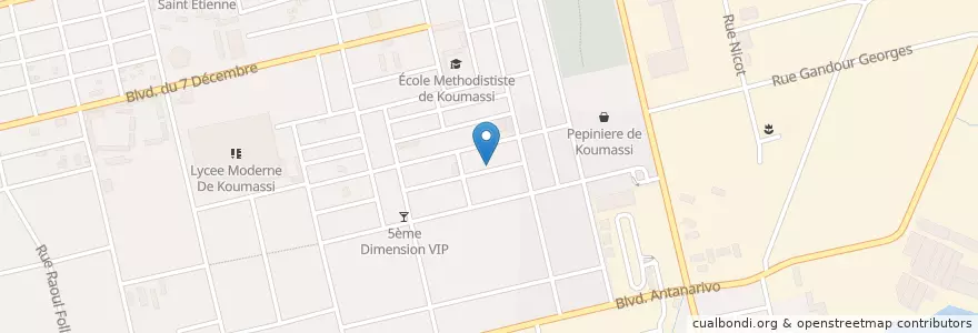 Mapa de ubicacion de Ecole Coranique en Côte D'Ivoire, Abidjan, Koumassi.