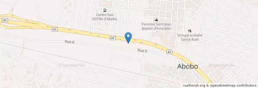Mapa de ubicacion de StationShell en Côte D’Ivoire, Abidjan, Abobo.