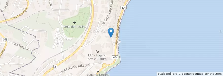 Mapa de ubicacion de Nassa Café en Suisse, Tessin, District De Lugano, Circolo Di Lugano Ovest.