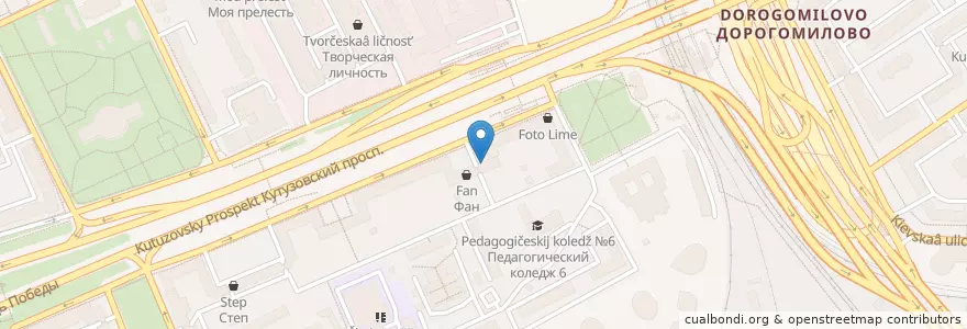 Mapa de ubicacion de CMD en Russia, Distretto Federale Centrale, Москва, Западный Административный Округ, Район Дорогомилово.