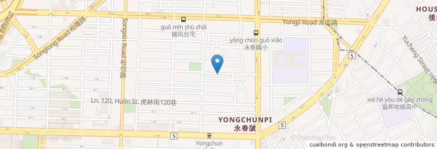Mapa de ubicacion de 鐵錐中醫診所 en تایوان, 新北市, تایپه, 信義區.