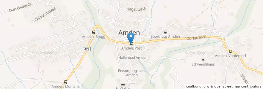 Mapa de ubicacion de Amden, Dorf en Suíça, Sankt Gallen, Wahlkreis See-Gaster, Amden.