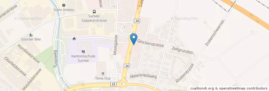 Mapa de ubicacion de Mercedes-Benz Sursee en 瑞士, Luzern, Sursee.