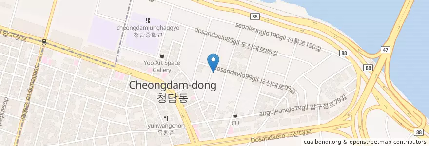 Mapa de ubicacion de 성요셉유치원 en Südkorea, Seoul, 강남구, 청담동.