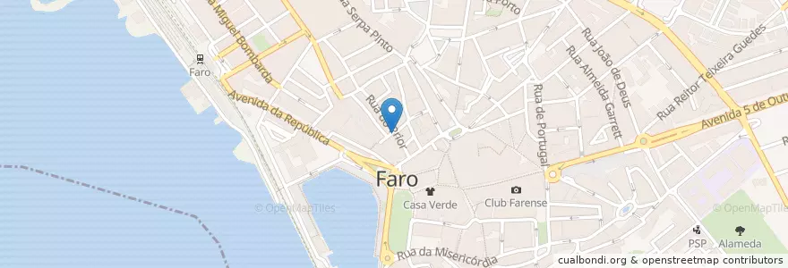 Mapa de ubicacion de G’s64 grains and brew pub en البرتغال, الغرب, الغرب, فارو, فارو, فارو.