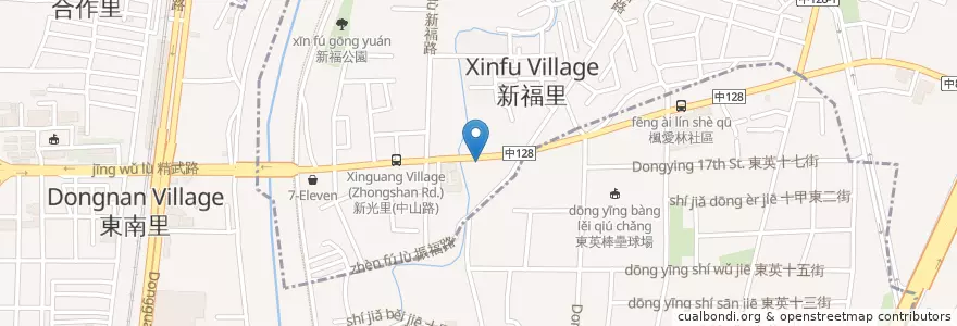 Mapa de ubicacion de 越南小吃 en 臺灣, 臺中市, 東區.