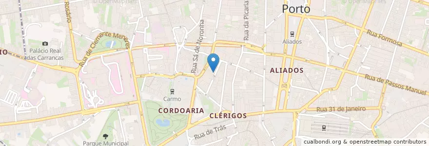 Mapa de ubicacion de Xico Queijo en ポルトガル, ノルテ, Área Metropolitana Do Porto, Porto, Porto, Cedofeita, Santo Ildefonso, Sé, Miragaia, São Nicolau E Vitória.