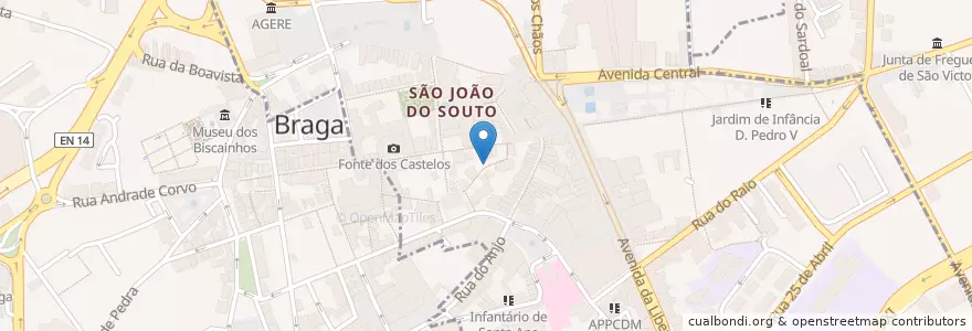 Mapa de ubicacion de Nocha's en 포르투갈, 노르트 지방, Braga, Cávado, Braga, São José De São Lázaro E São João Do Souto.