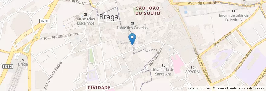 Mapa de ubicacion de Presto Pizza en البرتغال, المنطقة الشمالية (البرتغال), براغا, كافادو, براغا, São José De São Lázaro E São João Do Souto.