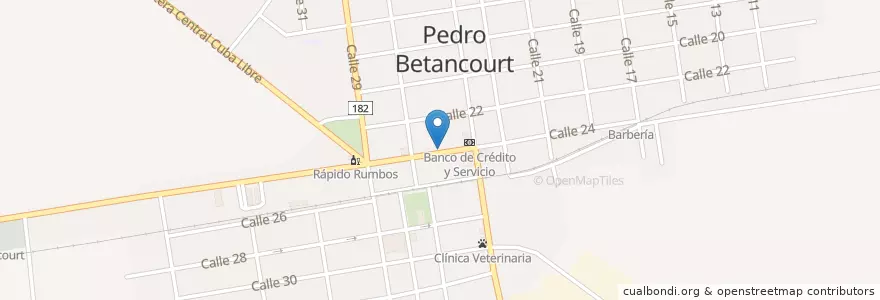 Mapa de ubicacion de Pizzeria en Cuba, Matanzas, Pedro Betancourt.