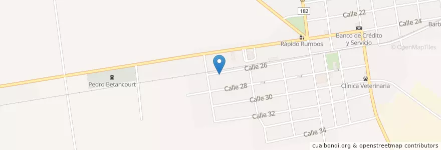 Mapa de ubicacion de Consultorio Médico de la Familia en Cuba, Matanzas, Pedro Betancourt.