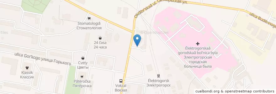 Mapa de ubicacion de Ковчег en 俄罗斯/俄羅斯, Центральный Федеральный Округ, 莫斯科州, Городской Округ Электрогорск.