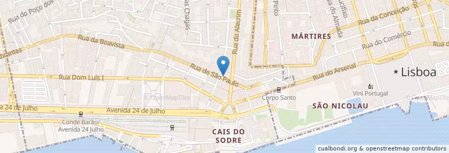 Mapa de ubicacion de Pérola de São Paulo en 葡萄牙, Área Metropolitana De Lisboa, Lisboa, Grande Lisboa, 里斯本, Misericórdia.