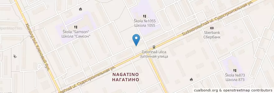 Mapa de ubicacion de Табриз en روسيا, Центральный Федеральный Округ, Москва, Южный Административный Округ, Район Нагатинский Затон.