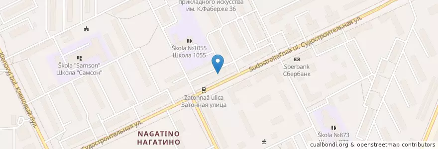 Mapa de ubicacion de ДК Нагатино en Rusland, Centraal Federaal District, Moskou, Южный Административный Округ, Район Нагатинский Затон.