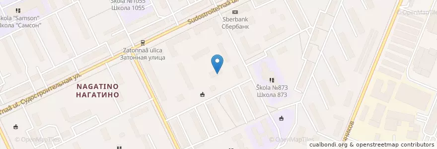 Mapa de ubicacion de ДК Нагатино en Rusland, Centraal Federaal District, Moskou, Южный Административный Округ, Район Нагатинский Затон.