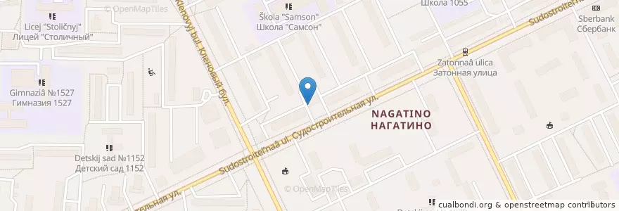 Mapa de ubicacion de Burger club en Russia, Distretto Federale Centrale, Москва, Южный Административный Округ, Район Нагатинский Затон.