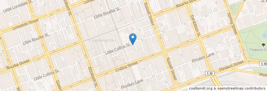 Mapa de ubicacion de Alice's Thai Restaurant en 澳大利亚, 维多利亚州, City Of Melbourne.