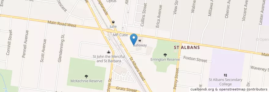 Mapa de ubicacion de Monte Coffee en Australia, Victoria, City Of Brimbank.