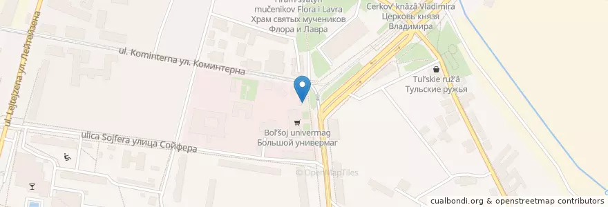 Mapa de ubicacion de Самая вкусная шаурма en Rusia, Distrito Federal Central, Óblast De Tula, Городской Округ Тула.
