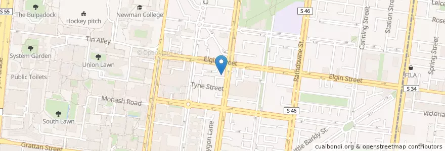 Mapa de ubicacion de Jimmy Watson's en Austrália, Victoria, City Of Melbourne.