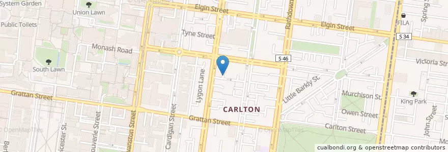 Mapa de ubicacion de Cafe Italia en Australien, Victoria, City Of Melbourne.