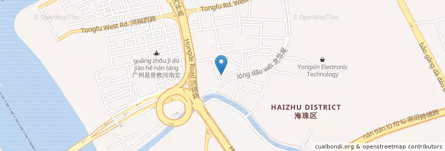 Mapa de ubicacion de 福龙东市场 en 중국, 광둥성, 광저우시, 海珠区.