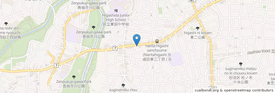 Mapa de ubicacion de 高円寺肉汁うどん en 日本, 東京都, 杉並区.